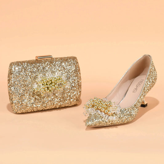 Goxeou Luxury African Women’s Shoes & Bags Set
