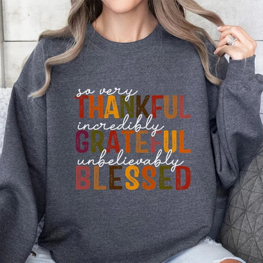 GRAY / S Simple Letter Print Sweatshirt Crew Neck Jumper Unisex Street Casual Wear Long Sleeve Warm Autumn Top New 2024 Fashion