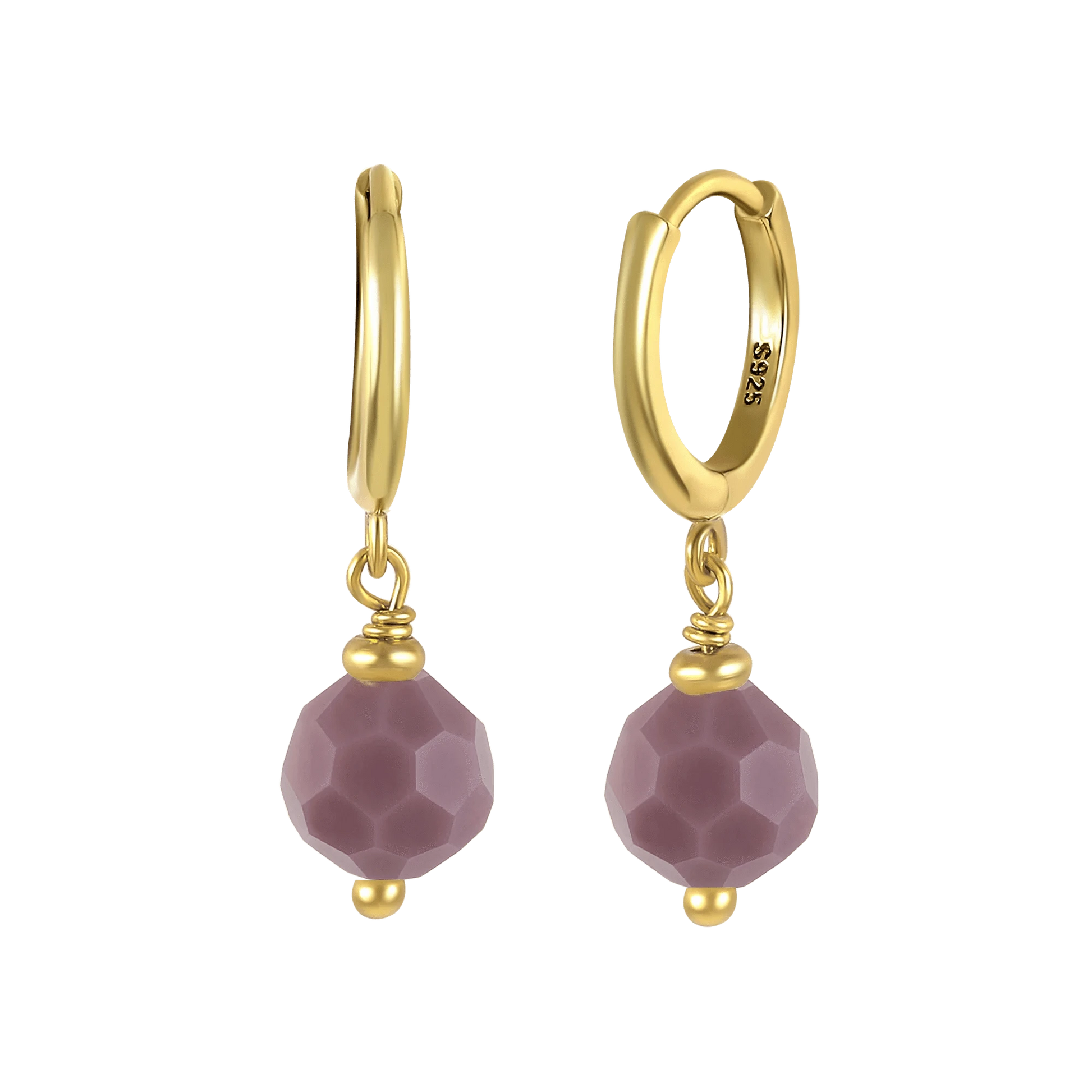 GRECIA 2022 Summer Earrings Stone Pendant Stacked Earrings S925 Sterling Silver Ball Glass Cute Women's Silver 925 Jewelry