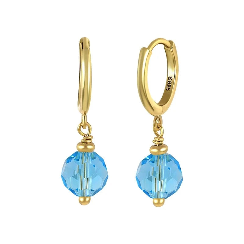 GRECIA 2022 Summer Earrings Stone Pendant Stacked Earrings S925 Sterling Silver Ball Glass Cute Women's Silver 925 Jewelry