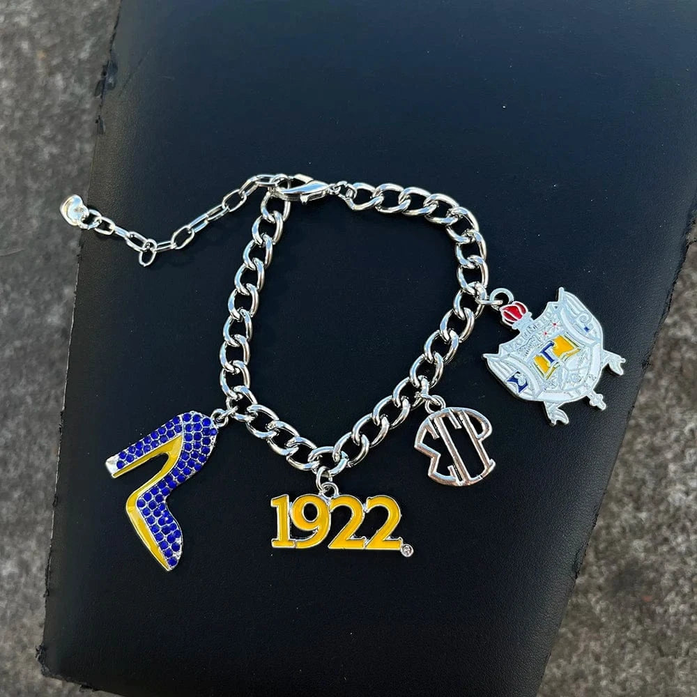 Greek Female Sigma Gamma Rho Popular University 1922 Sorority Society High Heel Shoes Pendant Bracelets Ornaments