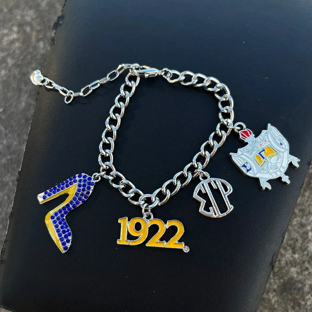 Greek Female Sigma Gamma Rho Popular University 1922 Sorority Society High Heel Shoes Pendant Bracelets Ornaments