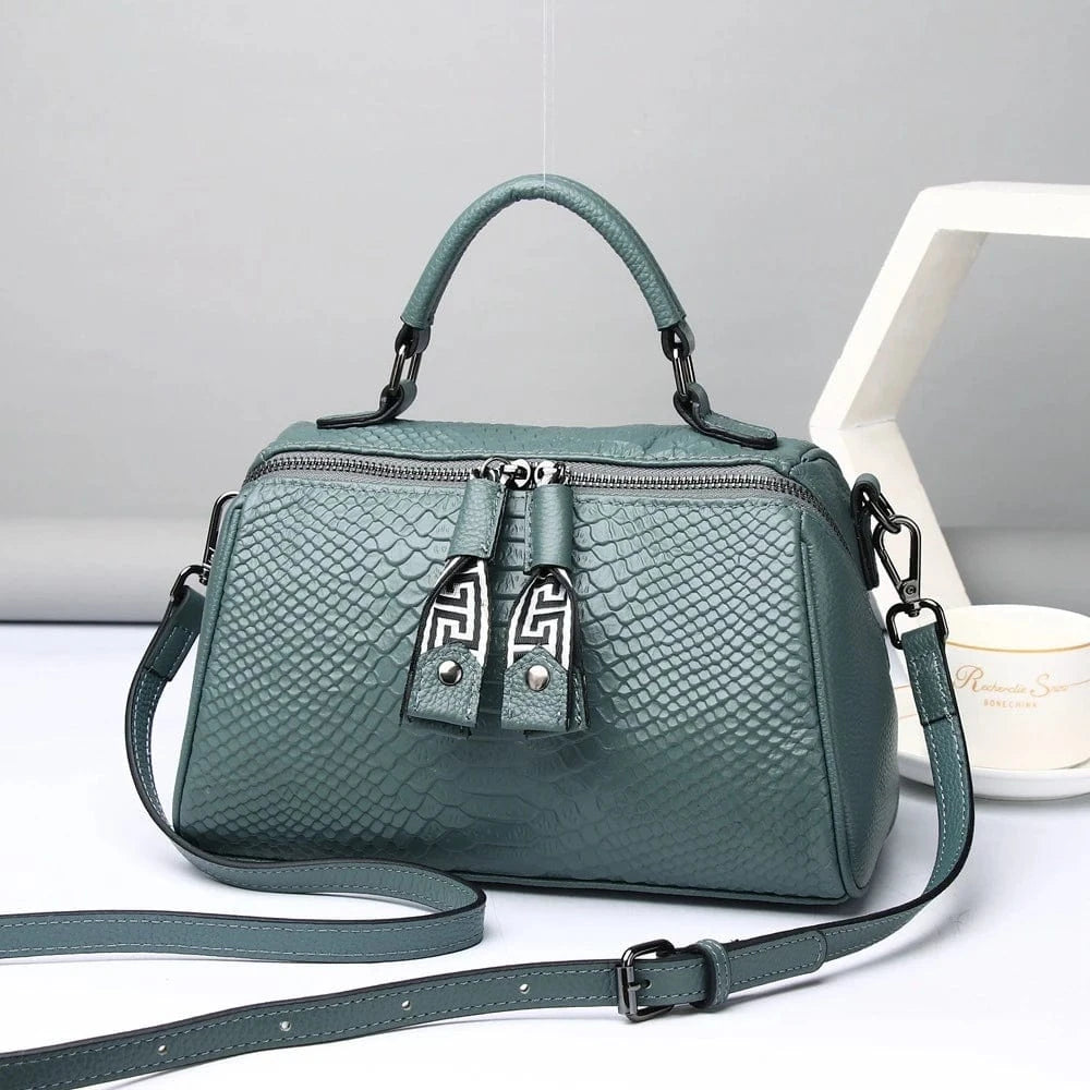 Green Designer Snakeskin Genuine Leather New Design Ladies Shoulder Hand Crossbody Bags Woman Cheap Price Handbags For Woman 2024