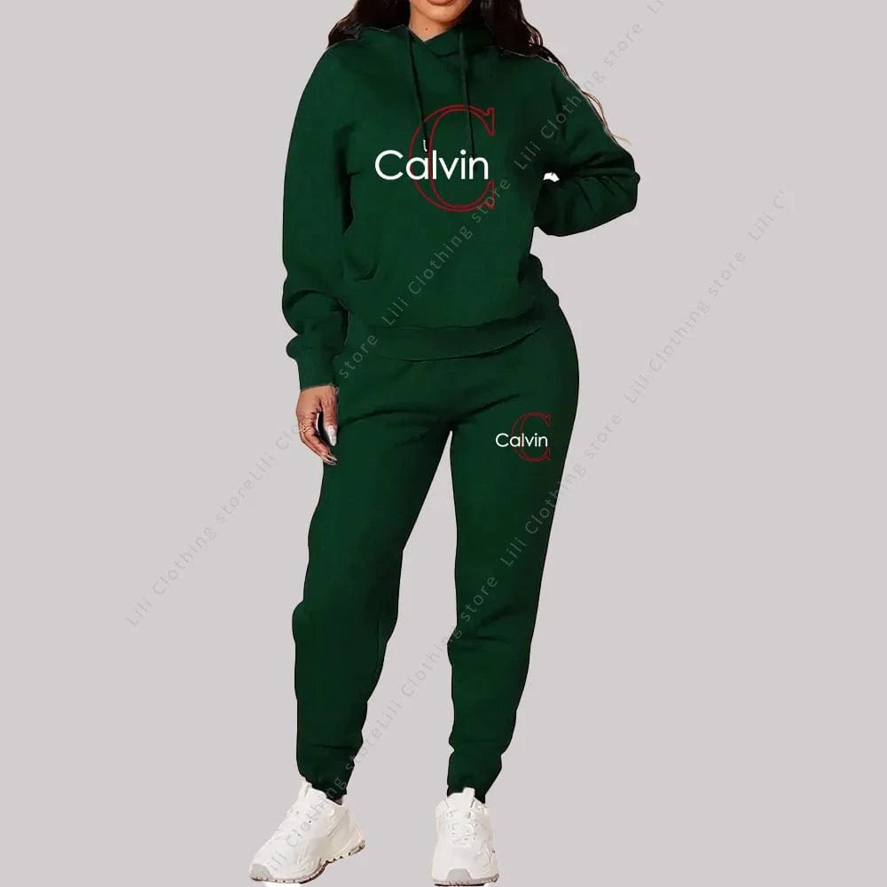 green / XXXL 2025 New Ladies Tracksuit Aesthetic Designer Clothes Trend Sportswear High quality Hoodies Sweatpants 2 piece Outfits Women Sets