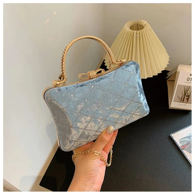 grey Wholesale New Fashion Velvet Ladies Box Bags Handbag Shoulder Crossbody Luxury Women Hand Dinner Bags For Party