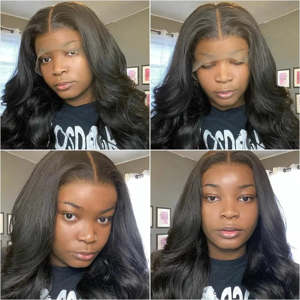 GS Thick 180% Density Straight U Part Wigs For Black Women, Middle Part Half Hand Tied Made U-Part Human Hair wigs