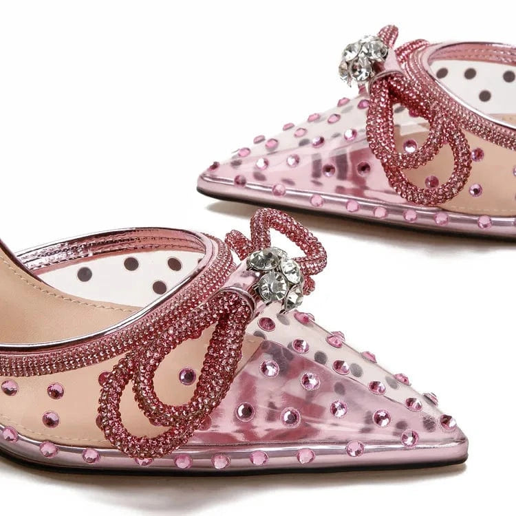 GX01A10 New Evening Diamond Transparent Spike High Heel Sandals Women's Rhinestone Party Thin High Heel Shoes