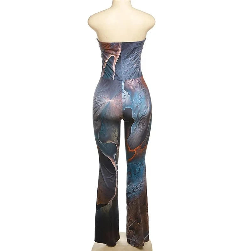 GX6954 Boutique 2024 summer lady street wear one piece party sexy irregular sleeveless ladies tube hollow out jumpsuits women