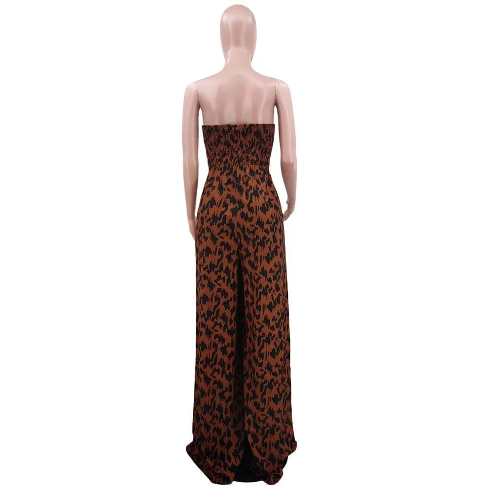 GX9492 Fashion 2024 women clothes vendor fashion sleeveless one piece printed wide-leg tube sexy jumpsuit