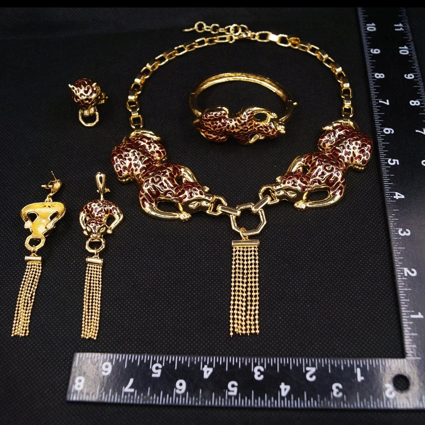 H00664 2024 Newest Fashion Style Leopard Italian Jewelry Wholesale Price High Quality Jewelry Set 24 K Gold Plated Italian Jewelry Sets