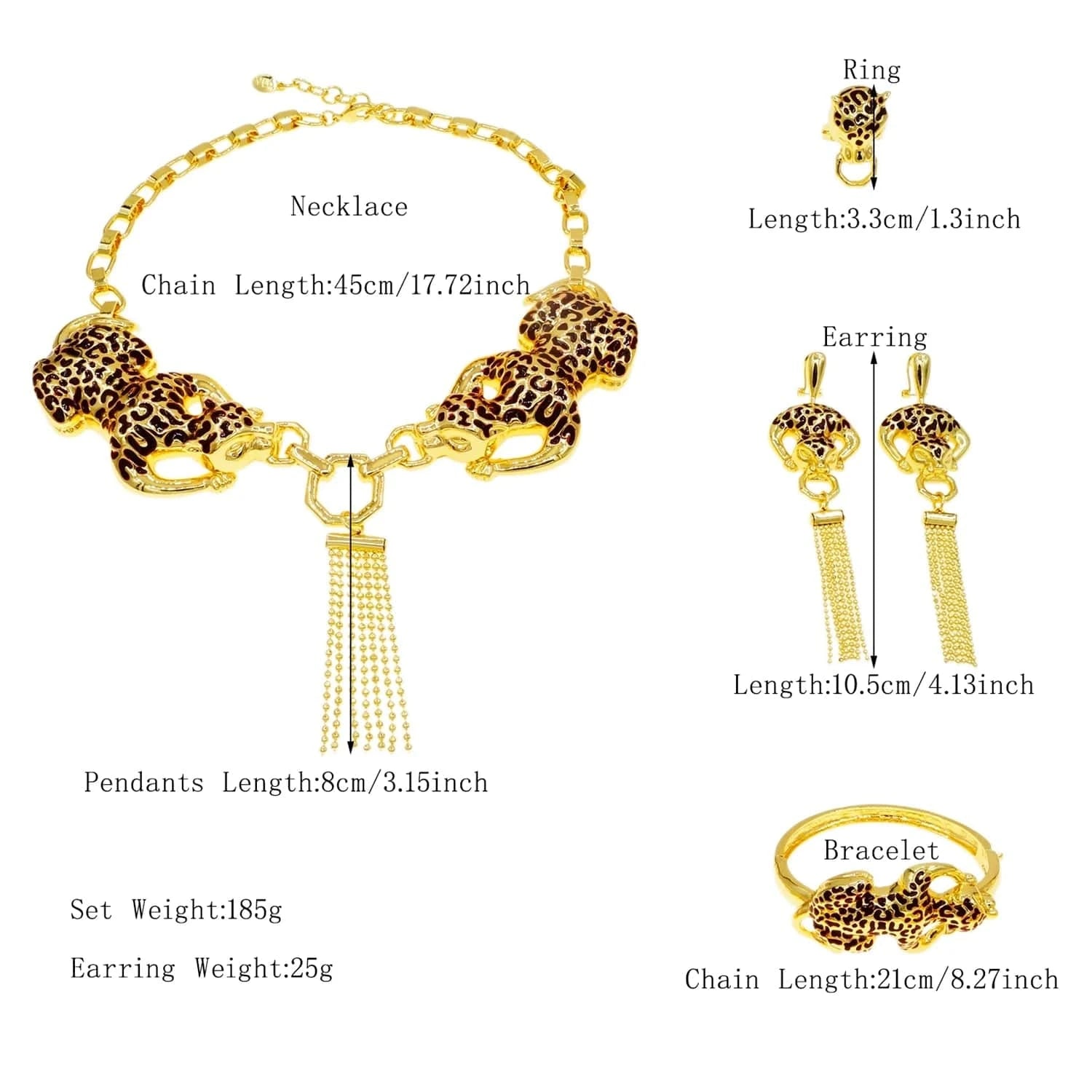 H00664 2024 Newest Fashion Style Leopard Italian Jewelry Wholesale Price High Quality Jewelry Set 24 K Gold Plated Italian Jewelry Sets