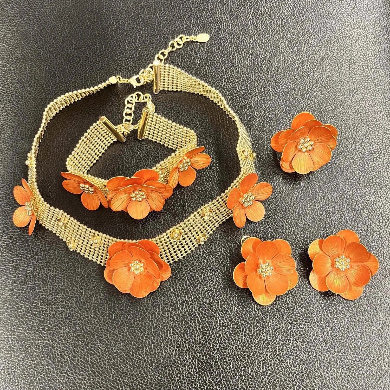 H20173 New Design 2023 Jewelry Set Necklace 24k Gold Plated Brazilian Jewelry For Women Men High Quality African Jewelry Sets Earrings