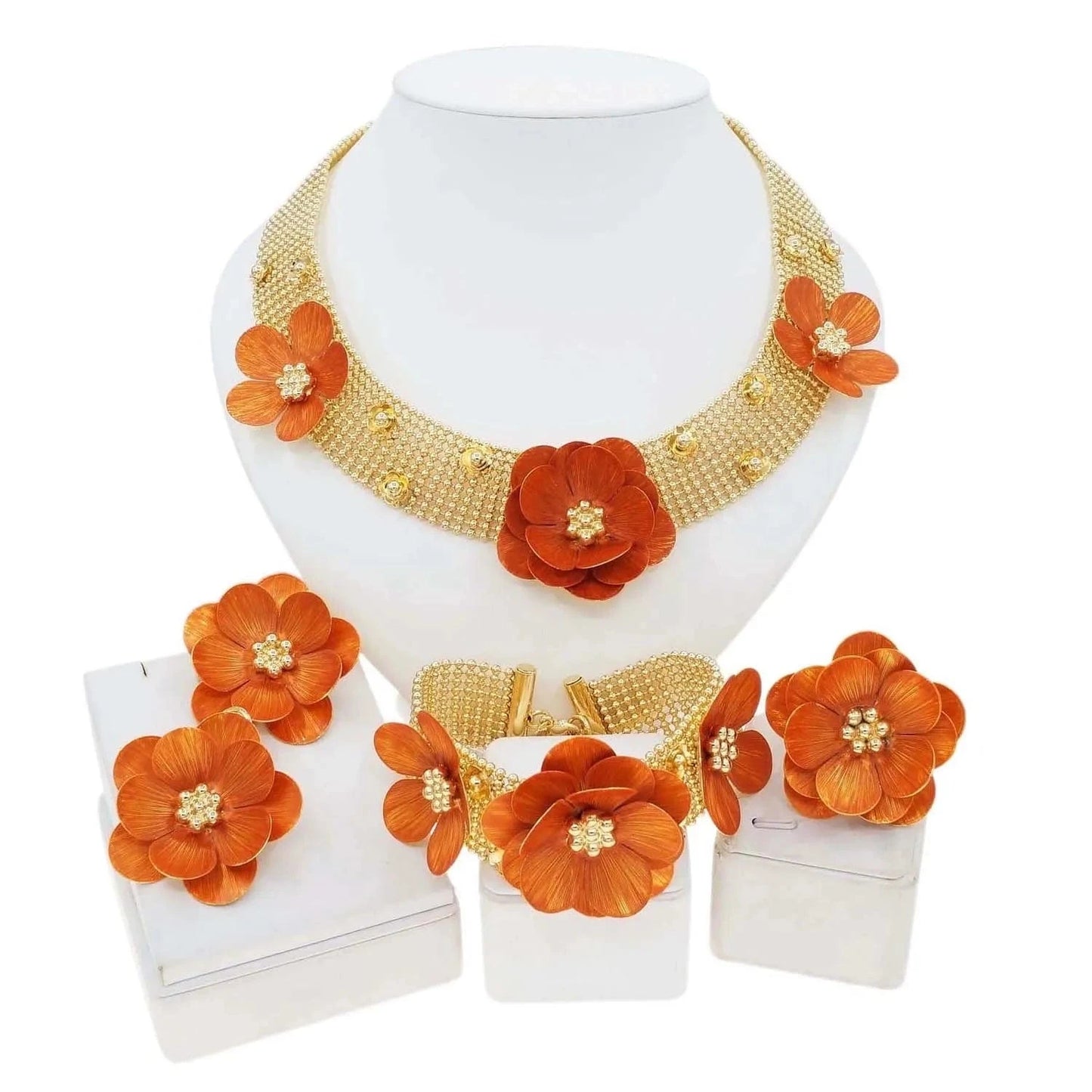 H20173 New Design 2023 Jewelry Set Necklace 24k Gold Plated Brazilian Jewelry For Women Men High Quality African Jewelry Sets Earrings