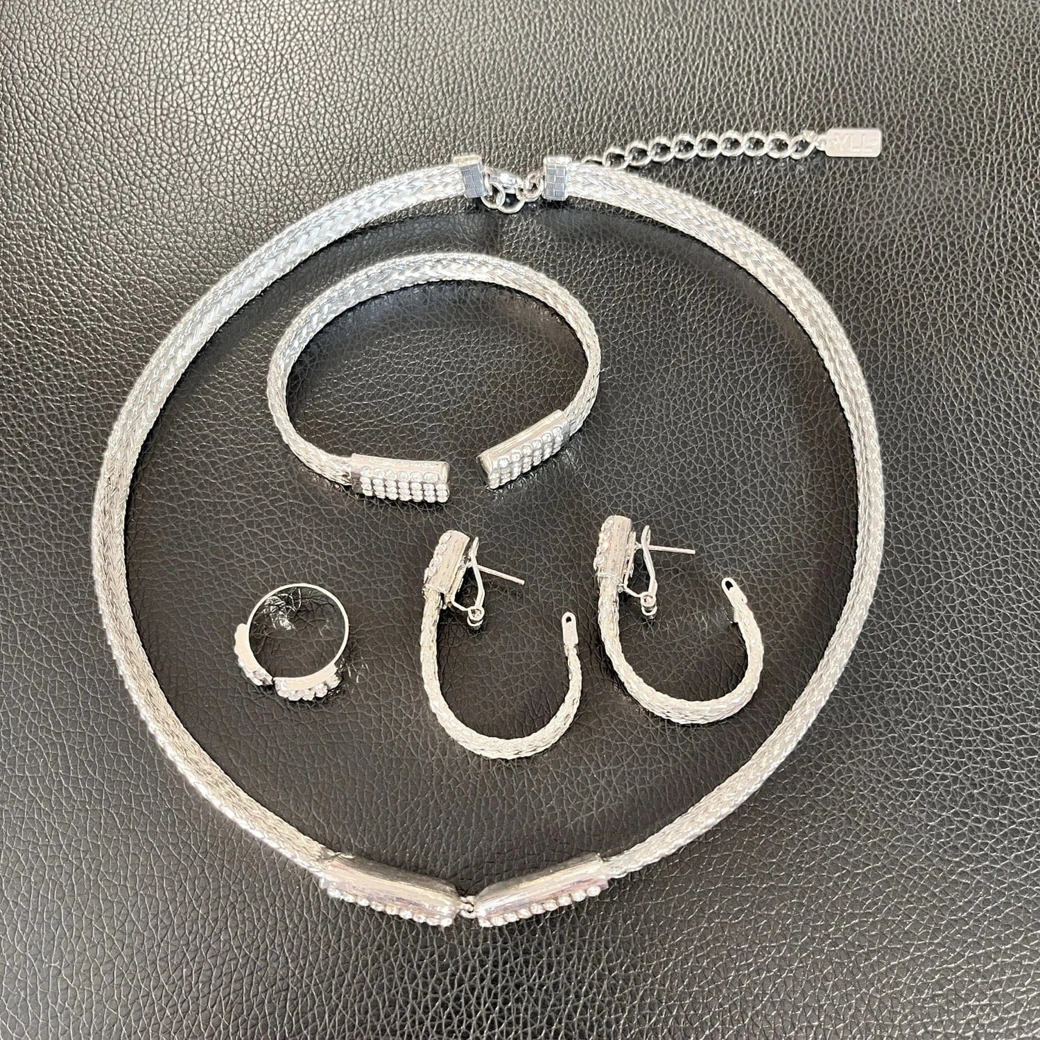 H50075 925 Silver Gold Plated Choker Jewelry Sets  Fashion Jewelry Brazilian For Women  4 Pieces High Quality Necklace African Jewelry