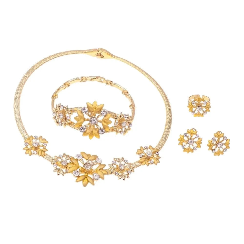 HA0206 New Design 18K Gold Plated Jewellery Sets Dubai Saudi Gold Jewelry Set High Quality Fashion African Jewelry Necklace Set Earring