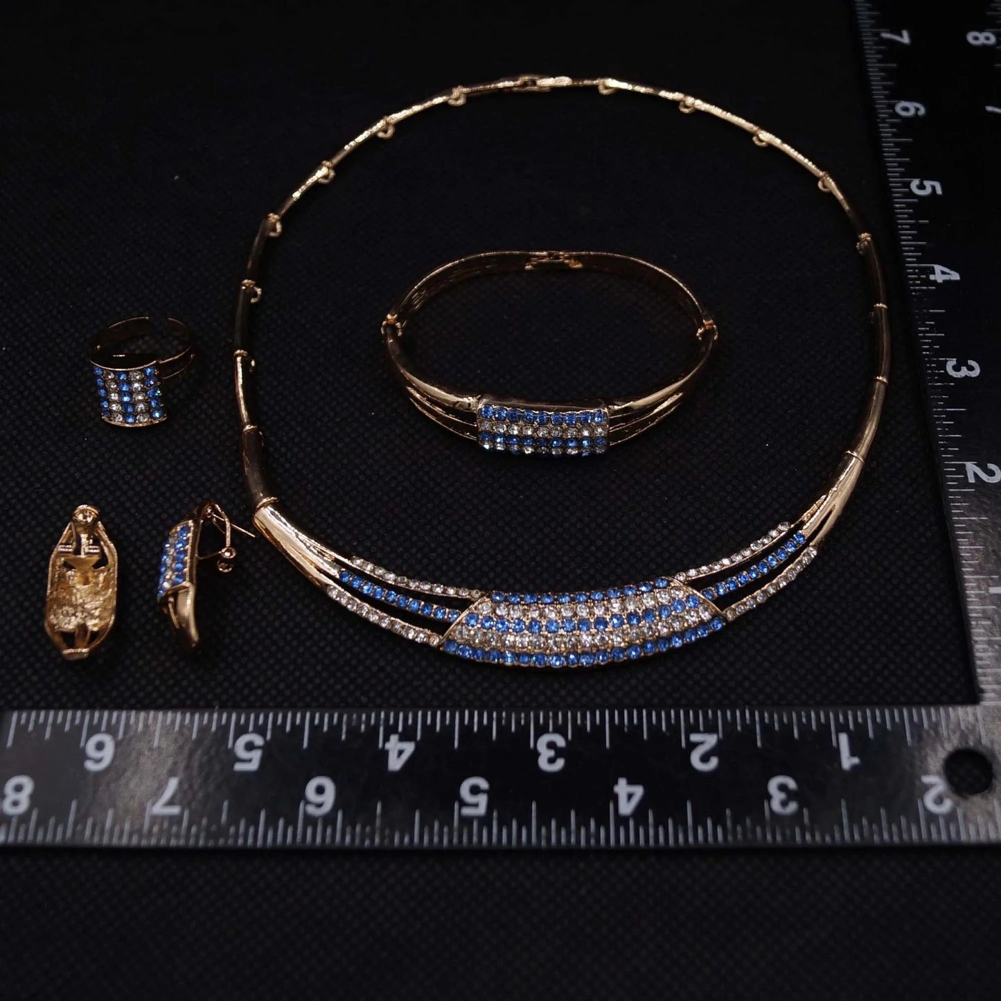 HA23297 Custom Wholesale Jewelry Fashion Dubai 18 K Gold Plated Luxury African Jewelry Sets Bridal Wedding Zircon Jewelry Set Women