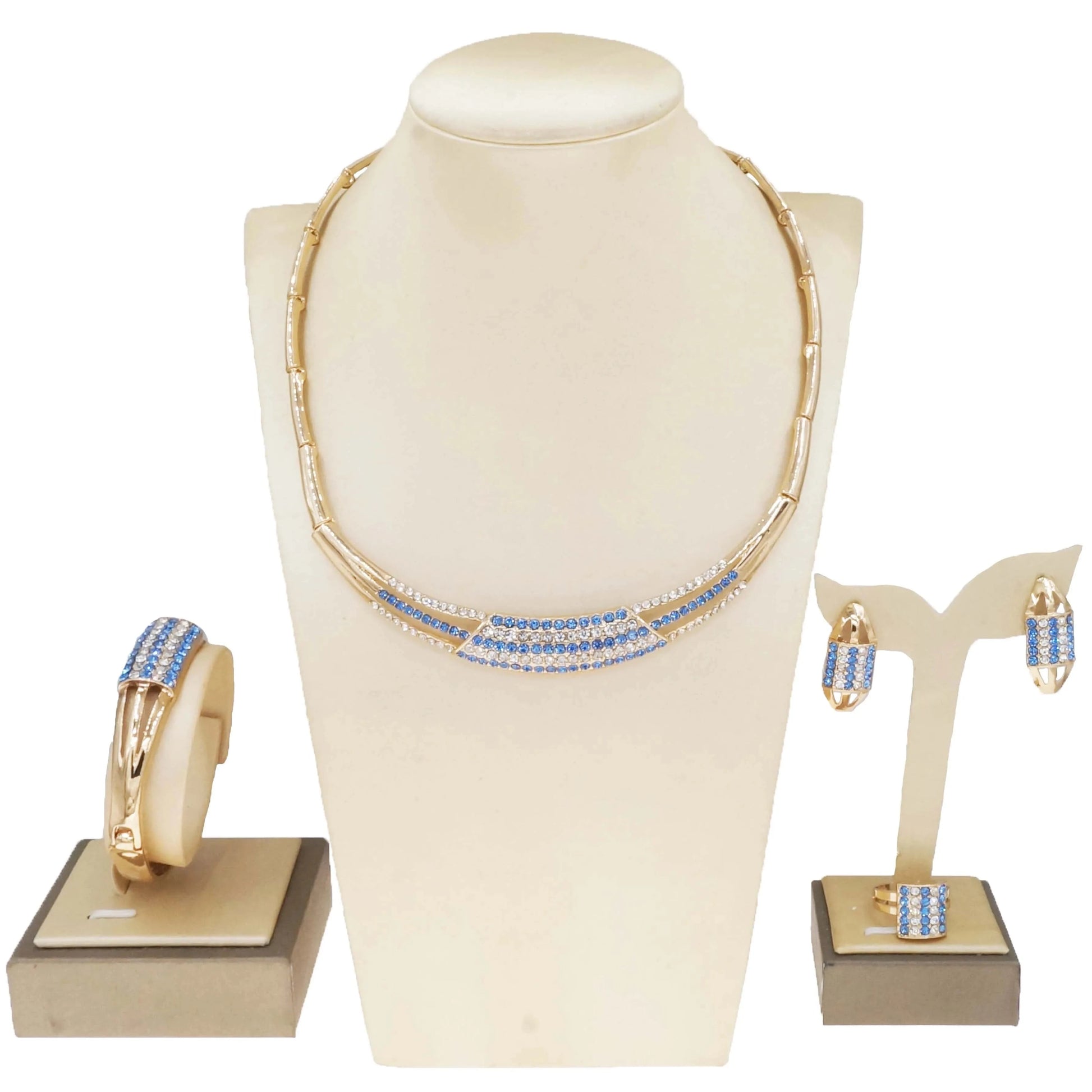 HA23297 Custom Wholesale Jewelry Fashion Dubai 18 K Gold Plated Luxury African Jewelry Sets Bridal Wedding Zircon Jewelry Set Women