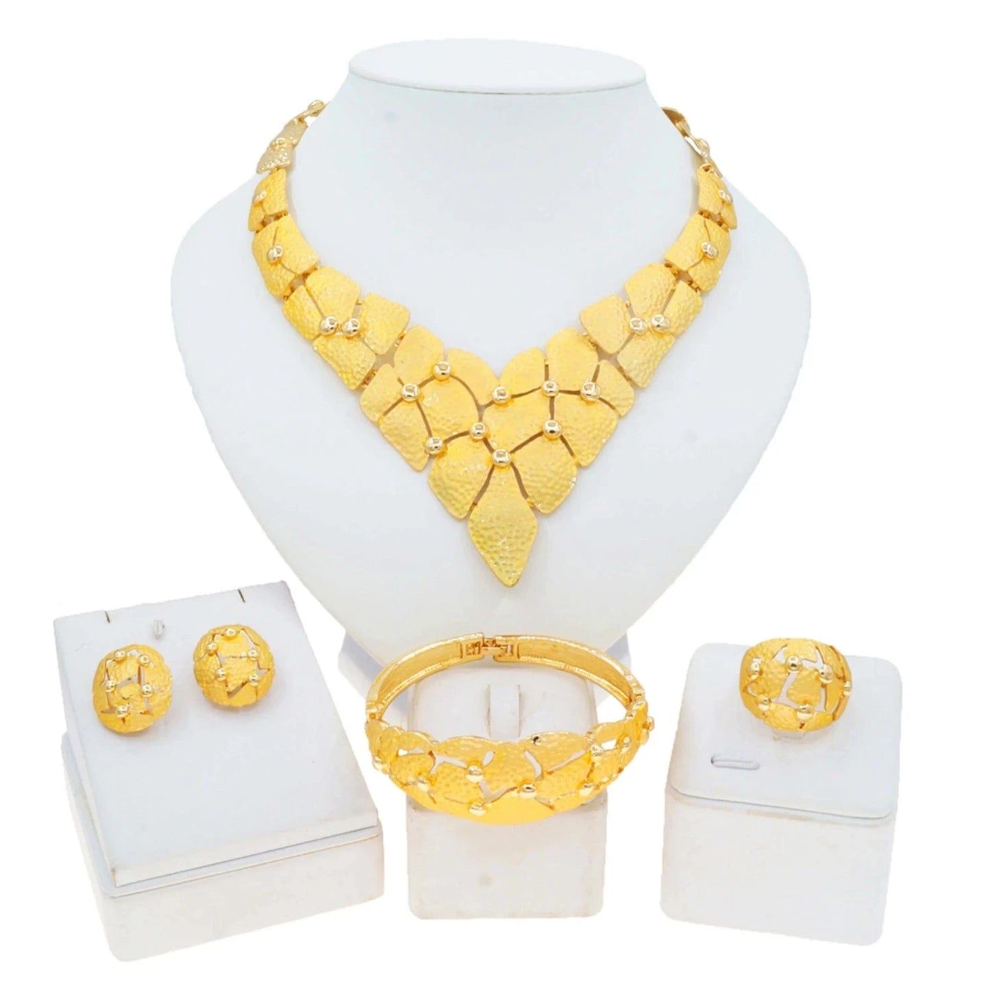 HA2337714 Dubai High Quality Alloy Jewelry Sets Women Wedding Party Accessories For Women 18 K Gold Jewelry African Necklace Set