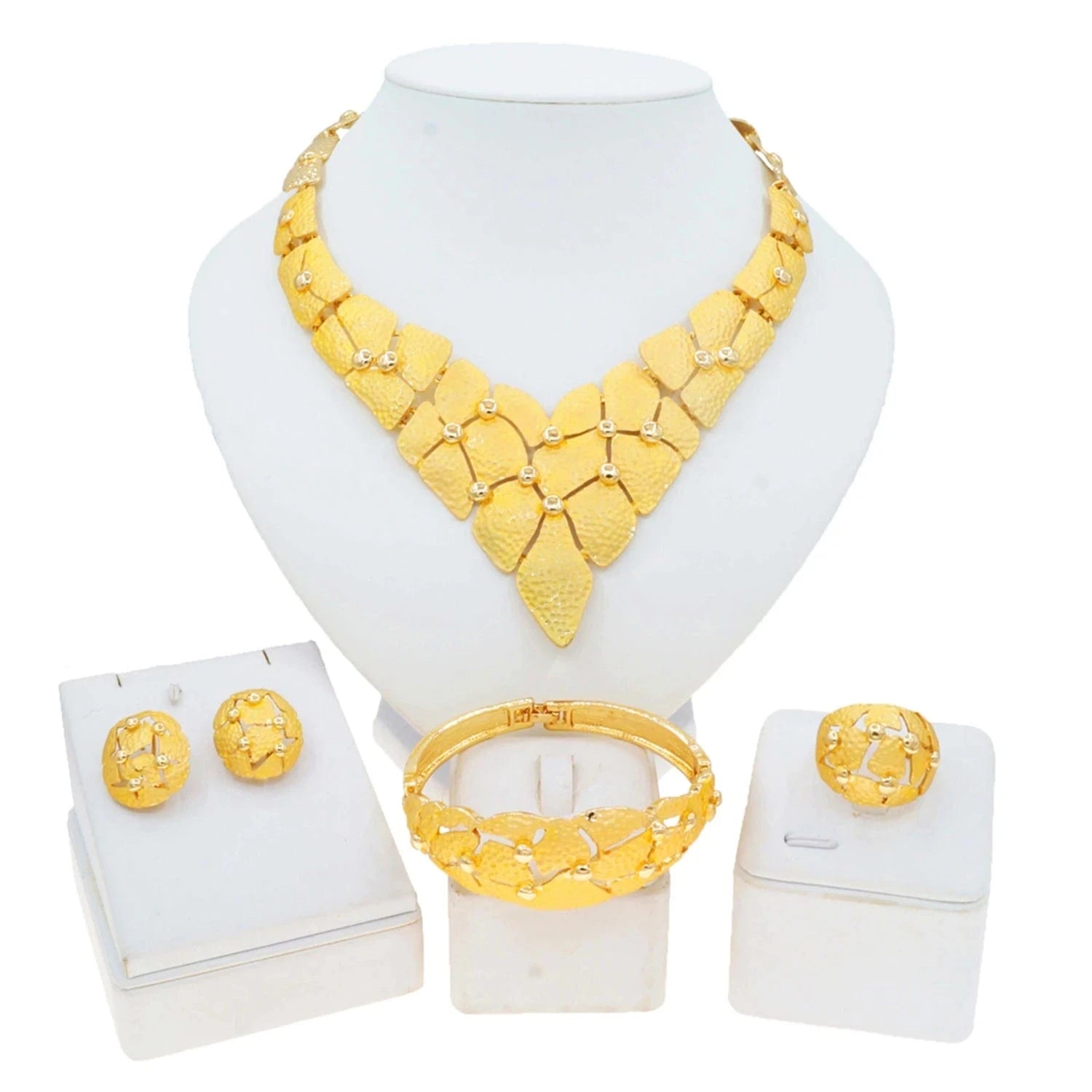 HA2337714 Dubai High Quality Alloy Jewelry Sets Women Wedding Party Accessories For Women 18 K Gold Jewelry African Necklace Set