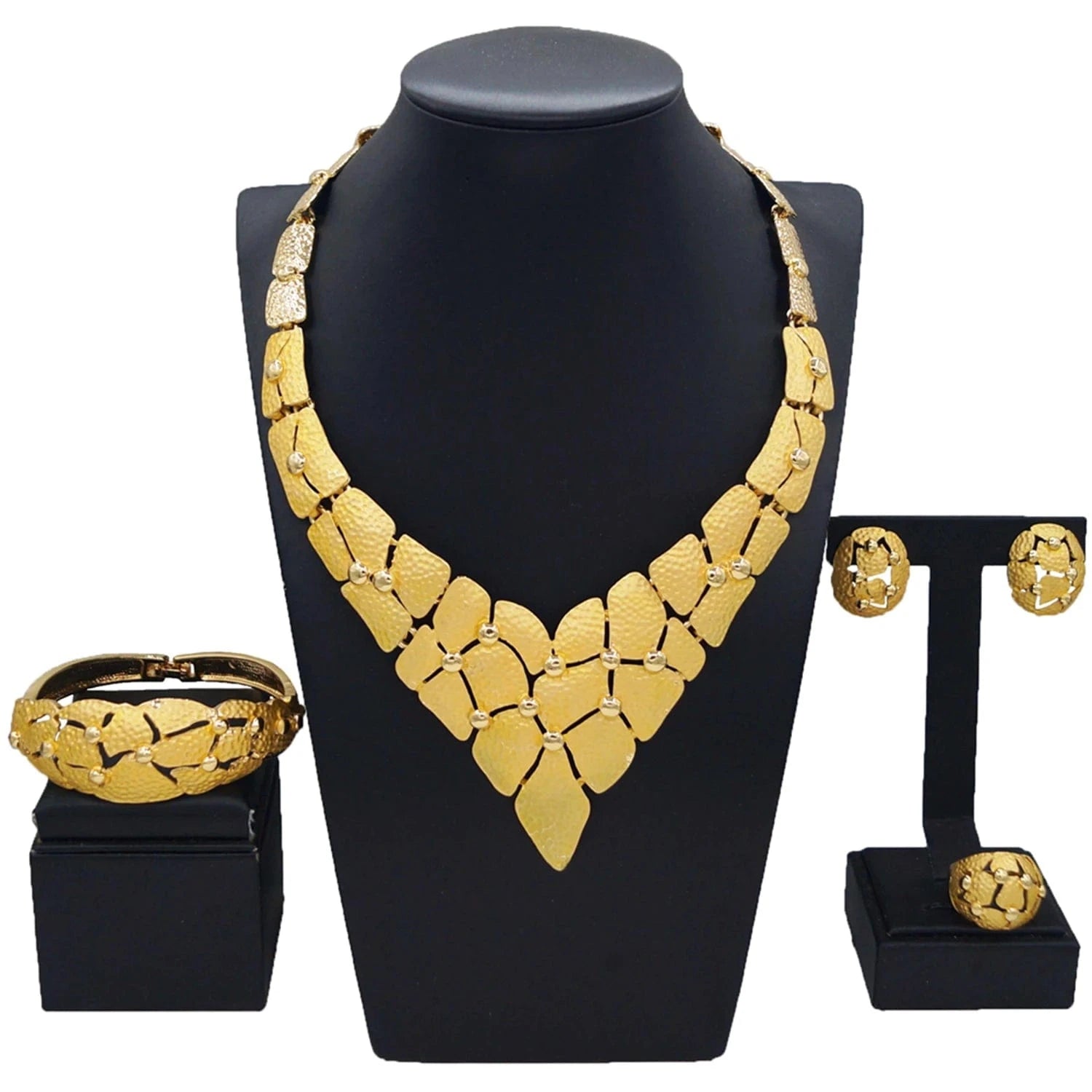 HA2337714 Dubai High Quality Alloy Jewelry Sets Women Wedding Party Accessories For Women 18 K Gold Jewelry African Necklace Set
