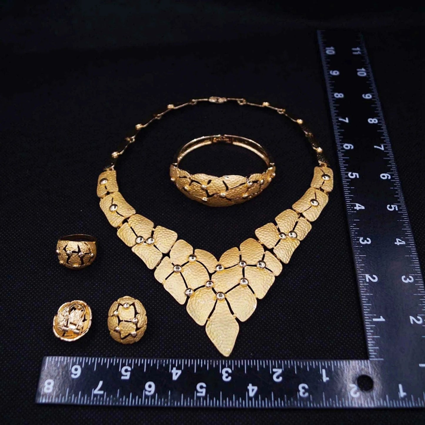 HA2337714 Dubai High Quality Alloy Jewelry Sets Women Wedding Party Accessories For Women 18 K Gold Jewelry African Necklace Set