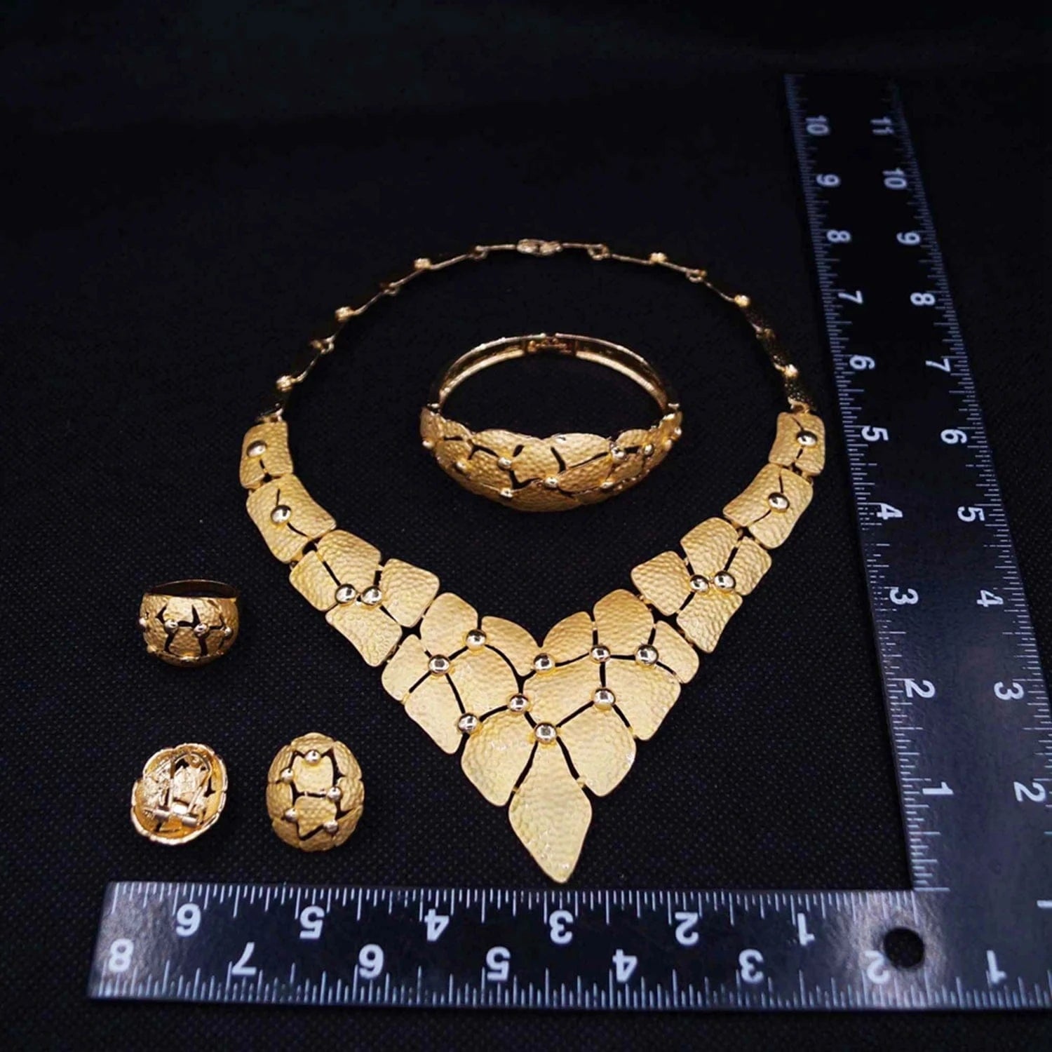 HA2337714 Dubai High Quality Alloy Jewelry Sets Women Wedding Party Accessories For Women 18 K Gold Jewelry African Necklace Set