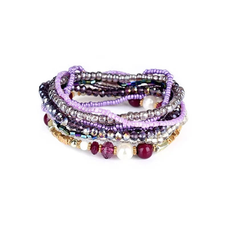 Hainon Vintage Luxury Bohemian Bead Bracelets Women Multilayer Handmade Handmade bracelet set Jewelry Holiday style