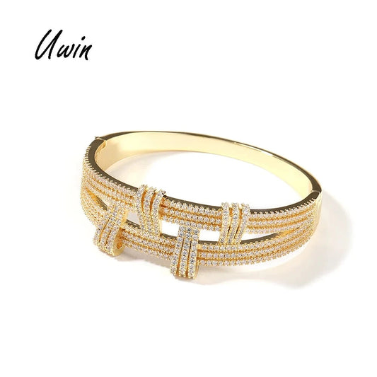 Half Cubic Zircon 2 layer Bar Bangle Bracelet Hip Hop Women Men Fashion Jewelry