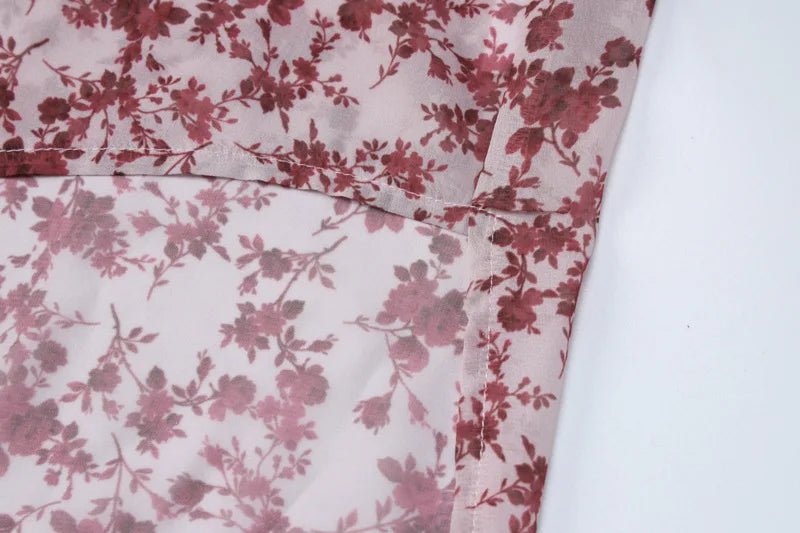Halter Maxi Dress Backless Floral Print Chiffon Beach Vacation Style Elegant Resort Wear - SN Wigs & More
