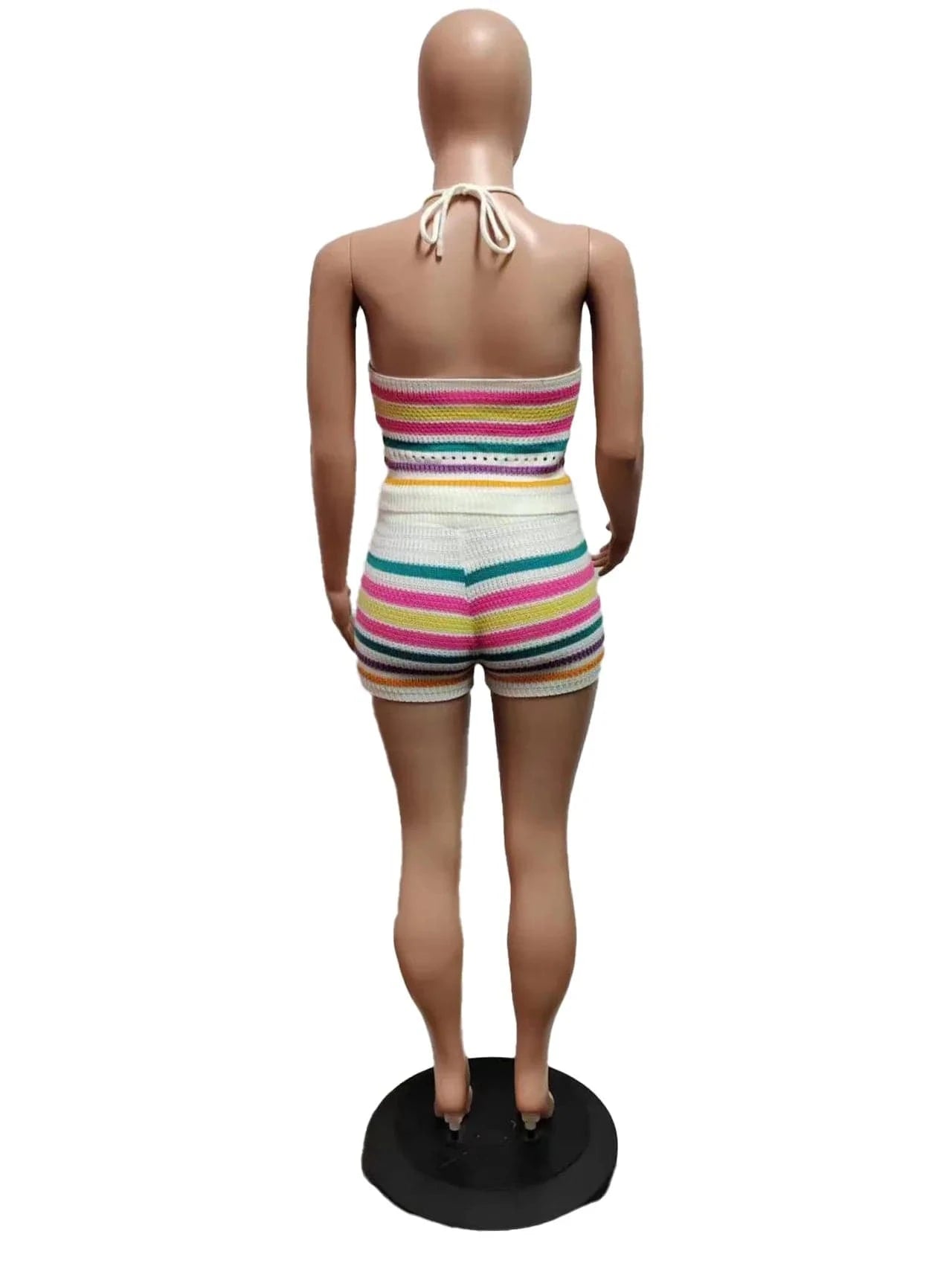 Halter Top Knitted Summer Sets Women 2 Piece Sets Summer 2024 New Arrival Leisure Two Piece Knit Short and Crop Set