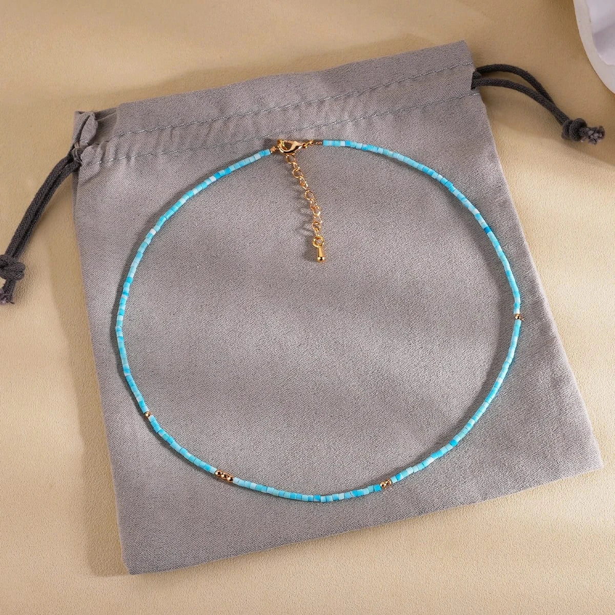 handmade colorful bohemian layers glass seed beads plastic beads stone chips beads charm multiple 2 layered necklace jewelry