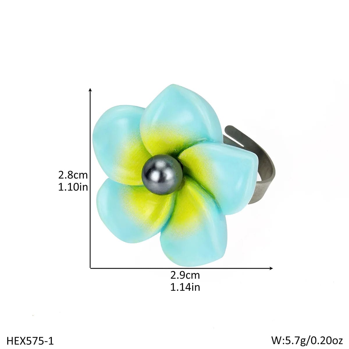 hawaii jewelry stainless steel base  plumeria flower shell  Pearl Rings women flexible ring