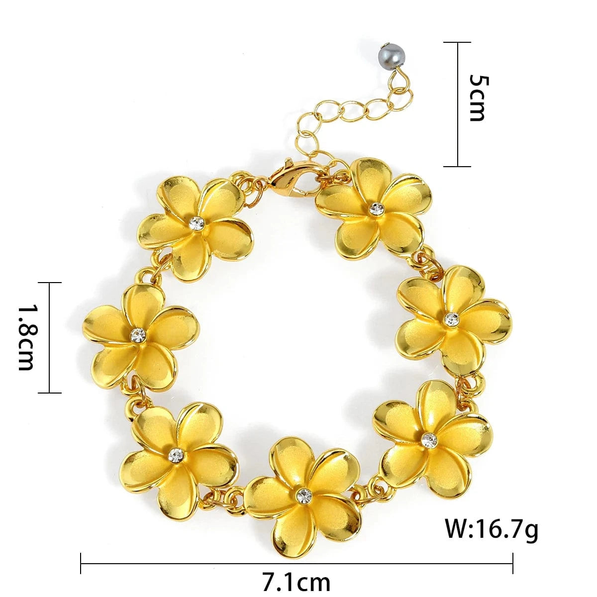 Hawaiian Samoa New Design Gold Plated  Plumeria necklace earring bracelet flowerJewelry Set Women