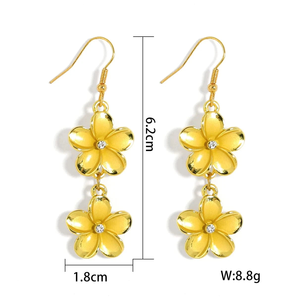 Hawaiian Samoa New Design Gold Plated  Plumeria necklace earring bracelet flowerJewelry Set Women