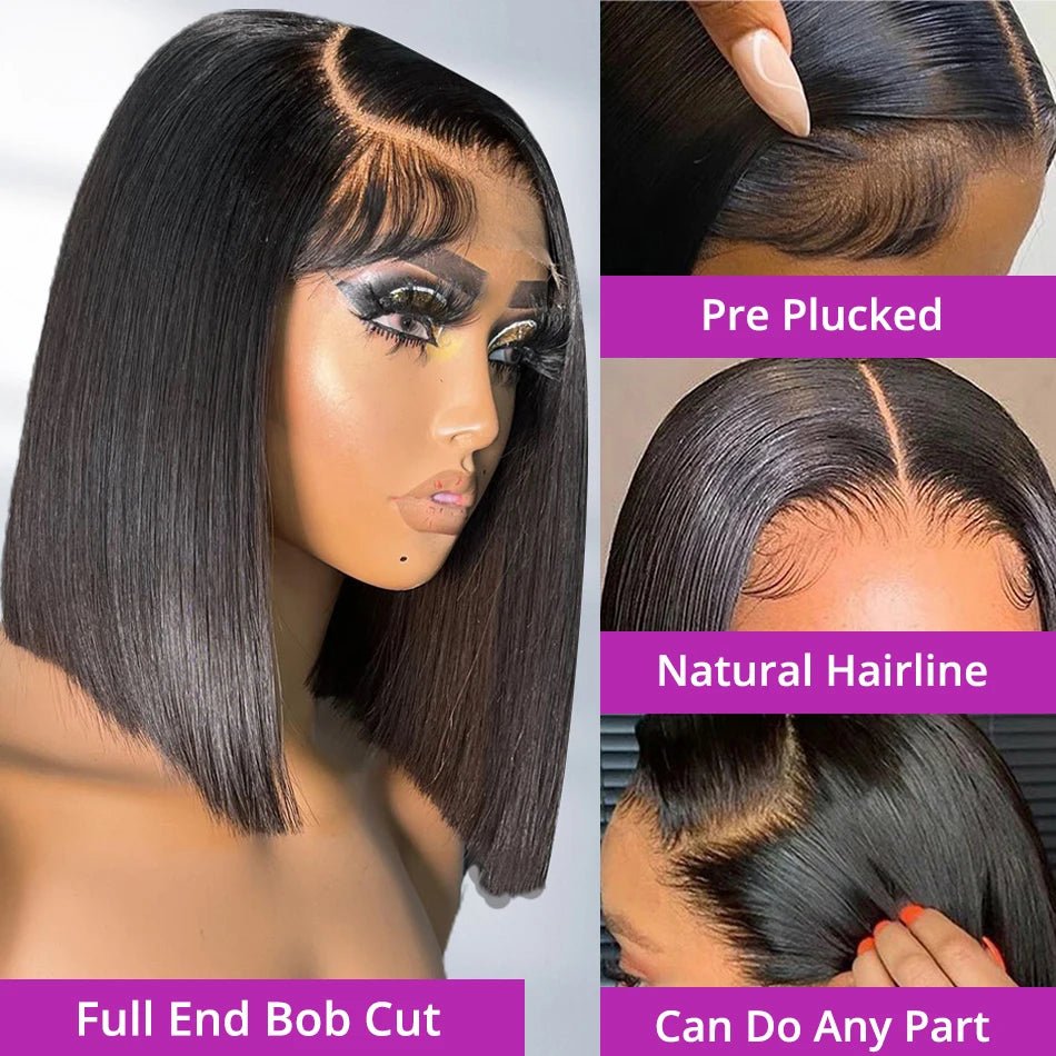 HD Lace Frontal Bob Wig (10–16 Inch Options) - SN Wigs & More