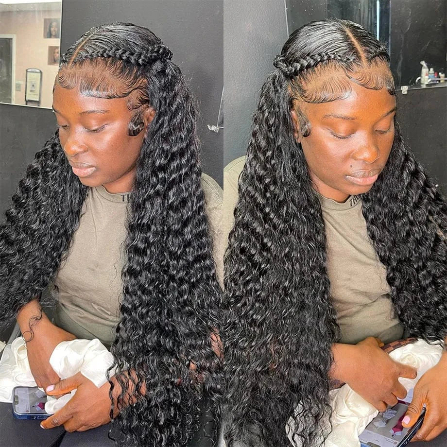 Hd Lace Wig 13x6 Human Hair Deep Wave Frontal Wig 30 40Inch Curly Wigs For Women Brazilian Hair 13x4 Water Wave Lace Front Wig