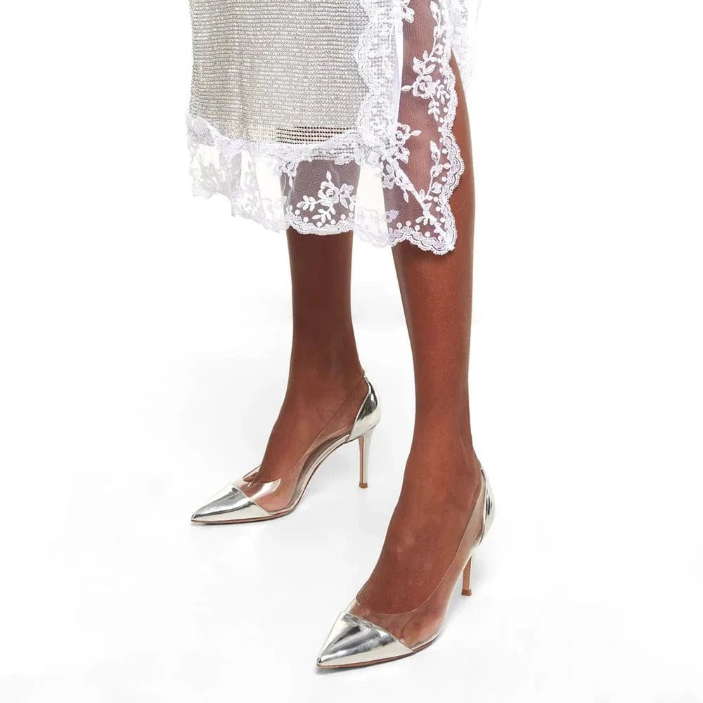 Heeled Pumps 6cm Stiletto Pointed Toe Office Ladies Heels Women High Heel Dress  Clear Shoes