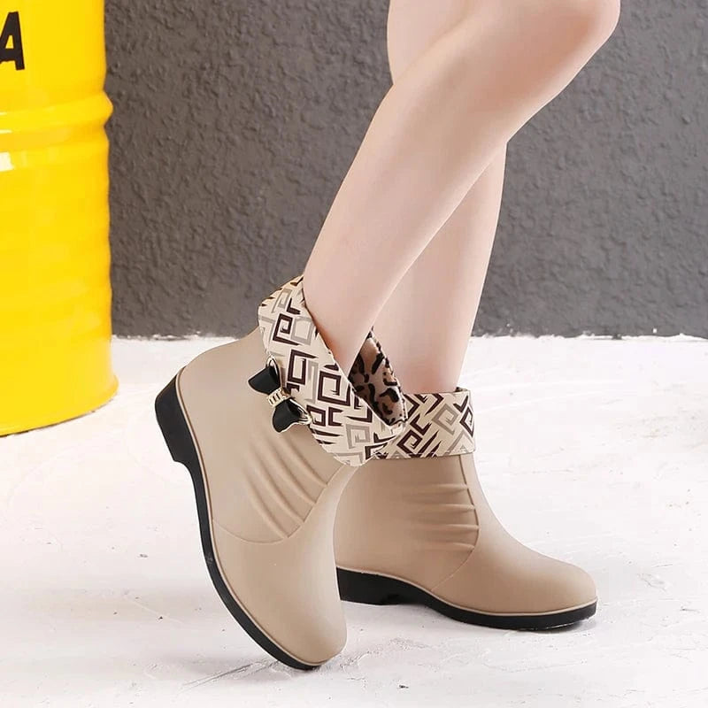 High Heel chuteira campo Rubber Plastic Female Rain Boots Shoes  Snow Boots Waterproof  For Woman