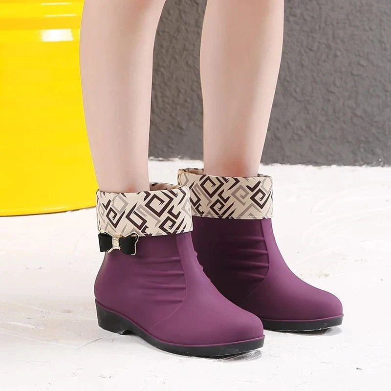 High Heel chuteira campo Rubber Plastic Female Rain Boots Shoes  Snow Boots Waterproof  For Woman