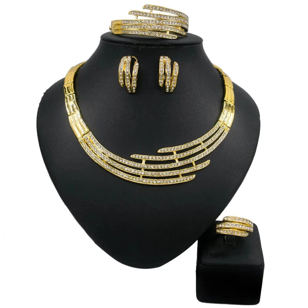 High Quality 18K Gold Plated MOM Jewelry Set / Adjustable / HA0011 Zhuerrui Mother's Day Gift High Quality 18K Gold Plated MOM Jewelry Set Latest Italian Costume Simple Bridal Jewelry Sets HA0011