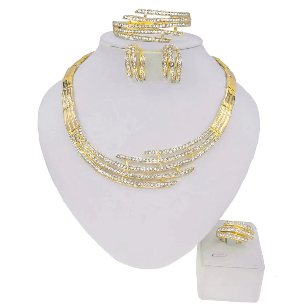 High Quality 18K Gold Plated MOM Jewelry Set / Adjustable / HA0011 Zhuerrui Mother's Day Gift High Quality 18K Gold Plated MOM Jewelry Set Latest Italian Costume Simple Bridal Jewelry Sets HA0011