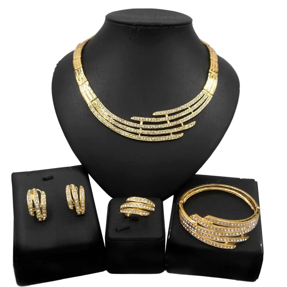 High Quality 18K Gold Plated MOM Jewelry Set / Adjustable / HA0011 Zhuerrui Mother's Day Gift High Quality 18K Gold Plated MOM Jewelry Set Latest Italian Costume Simple Bridal Jewelry Sets HA0011