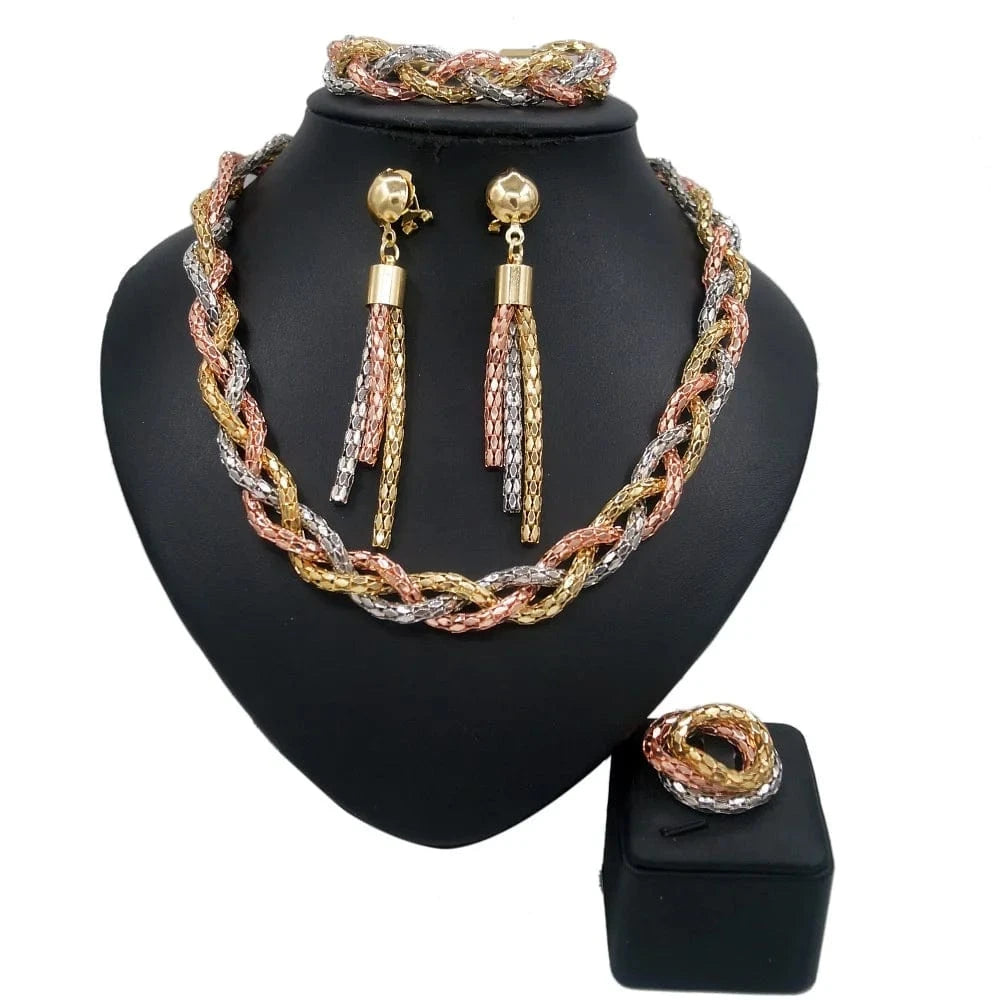 High Quality 18K Gold Plated MOM Jewelry Set / Adjustable / HA0027 Zhuerrui Mother's Day Gift High Quality 18K Gold Plated MOM Jewelry Set Latest Italian Costume Simple Bridal Jewelry Sets HA0027