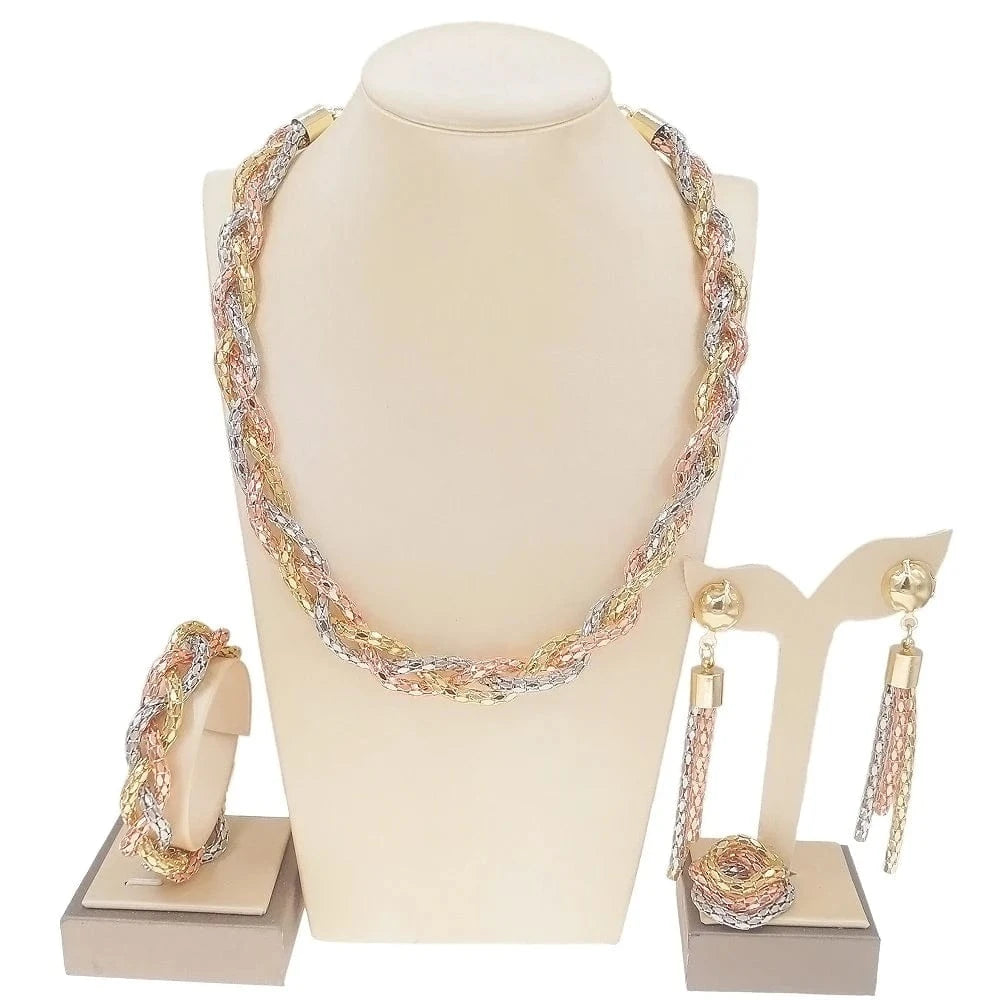 High Quality 18K Gold Plated MOM Jewelry Set / Adjustable / HA0027 Zhuerrui Mother's Day Gift High Quality 18K Gold Plated MOM Jewelry Set Latest Italian Costume Simple Bridal Jewelry Sets HA0027