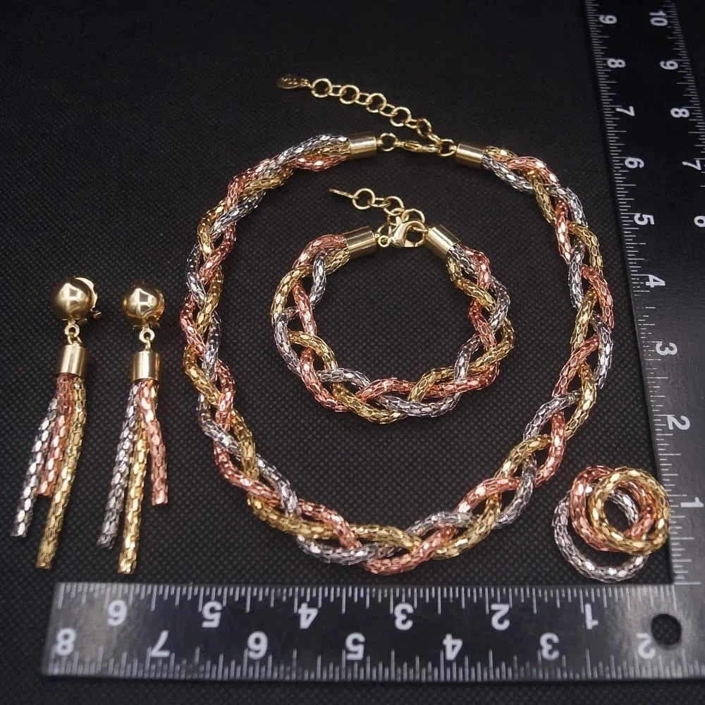 High Quality 18K Gold Plated MOM Jewelry Set / Adjustable / HA0027 Zhuerrui Mother's Day Gift High Quality 18K Gold Plated MOM Jewelry Set Latest Italian Costume Simple Bridal Jewelry Sets HA0027