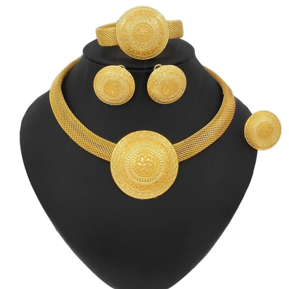 High Quality 18K Gold Plated MOM Jewelry Set / Adjustable / HC21070319 Zhuerrui Mother's Day Gift High Quality 18K Gold Plated MOM Jewelry Set Latest Italian Costume Simple Bridal Jewelry HC21070319