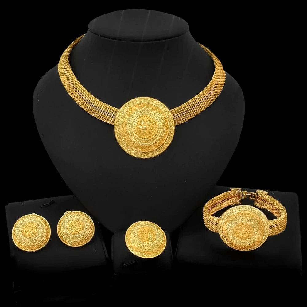 High Quality 18K Gold Plated MOM Jewelry Set / Adjustable / HC21070319 Zhuerrui Mother's Day Gift High Quality 18K Gold Plated MOM Jewelry Set Latest Italian Costume Simple Bridal Jewelry HC21070319