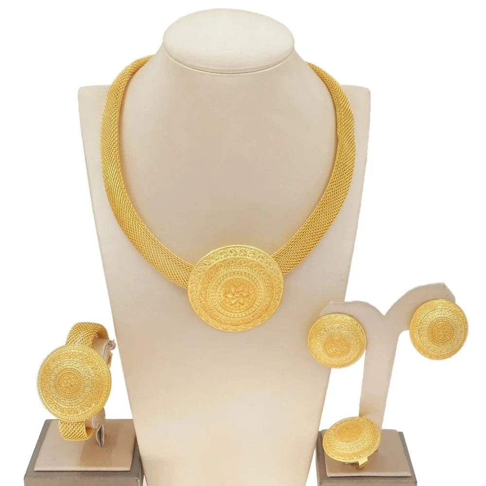 High Quality 18K Gold Plated MOM Jewelry Set / Adjustable / HC21070319 Zhuerrui Mother's Day Gift High Quality 18K Gold Plated MOM Jewelry Set Latest Italian Costume Simple Bridal Jewelry HC21070319