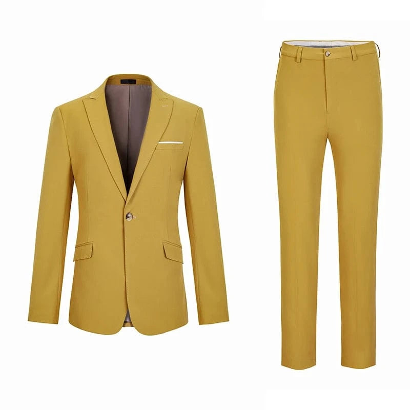 High Quality 3-Piece Business Formal Suit Set OEM Yellow Same Style for Men Women Polyester Pant Suit Wholesale Dropshipping