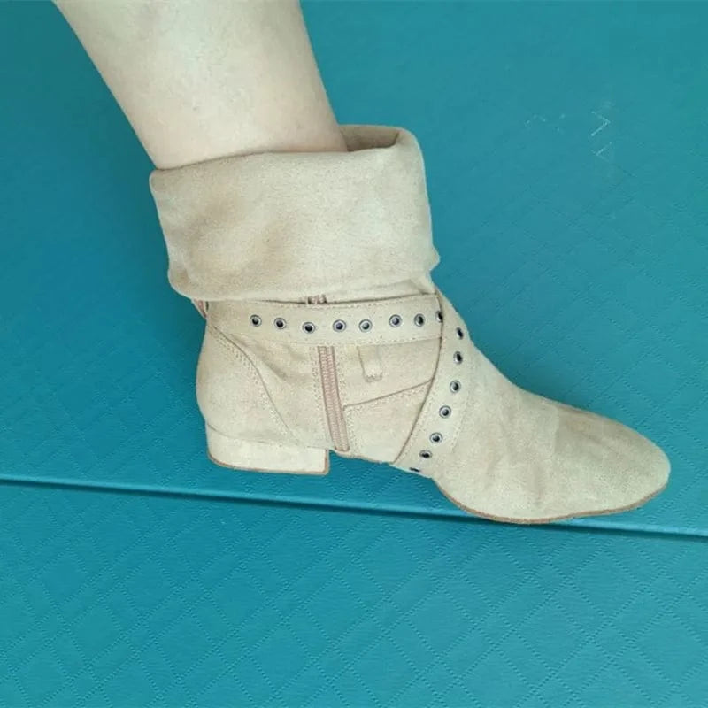 HIGH Quality Ankle Tan Black Suede Soft Sole Comfortable Women Dance Boots  Fast Shipping Much In Stock evk0009